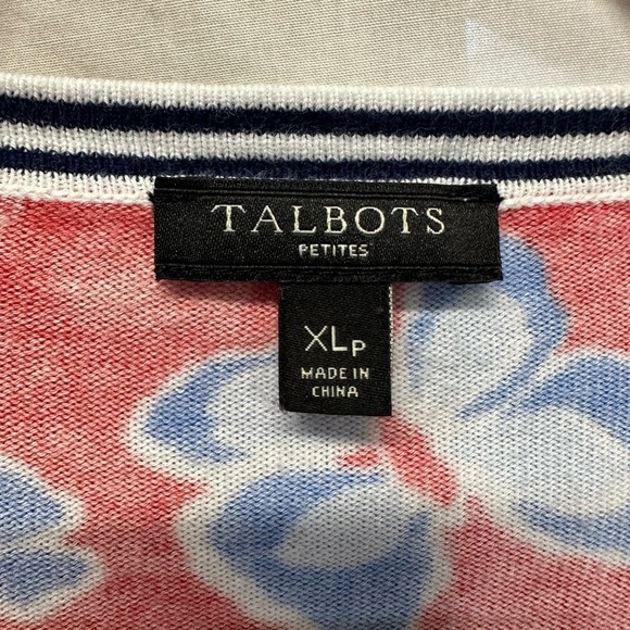 Talbots Floral Cardigan Women’s XL Red 3/4‎ Sleeve Retro 90’s Inspired Y2k - Picture 10 of 11